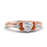 Load image into Gallery viewer, pear-accented-heart-shaped-diamond-ring-with-orange-sapphire-in-FD9289HTRGSAORANGLE3-NL-RG
