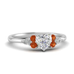 Load image into Gallery viewer, pear-accented-heart-shaped-diamond-ring-with-orange-sapphire-in-FD9289HTRGSAORANGLE3-NL-WG
