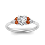 Load image into Gallery viewer, pear-accented-heart-shaped-diamond-ring-with-orange-sapphire-in-FD9289HTRGSAORANGLE3-NL-WG
