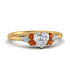 Load image into Gallery viewer, pear-accented-heart-shaped-diamond-ring-with-orange-sapphire-in-FD9289HTRGSAORANGLE3-NL-YG