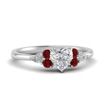 Load image into Gallery viewer, pear-accented-heart-shaped-diamond-ring-with-ruby-in-FD9289HTRGRUDRANGLE3-NL-WG
