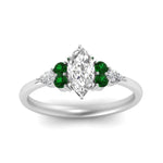 Load image into Gallery viewer, pear-accented-marquise-cut-diamond-ring-with-emerald-in-FD9289MQRGEMGRANGLE3-NL-WG

