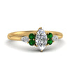 Load image into Gallery viewer, pear-accented-marquise-cut-diamond-ring-with-emerald-in-FD9289MQRGEMGRANGLE3-NL-YG
