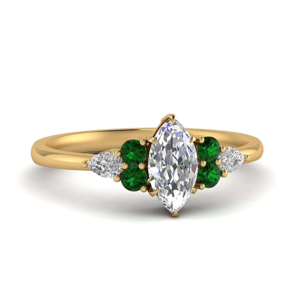 pear-accented-marquise-cut-diamond-ring-with-emerald-in-FD9289MQRGEMGRANGLE3-NL-YG