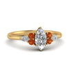 Load image into Gallery viewer, pear-accented-marquise-cut-diamond-ring-with-orange-sapphire-in-FD9289MQRGSAORANGLE3-NL-YG