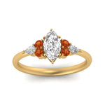 Load image into Gallery viewer, pear-accented-marquise-cut-diamond-ring-with-orange-sapphire-in-FD9289MQRGSAORANGLE3-NL-YG
