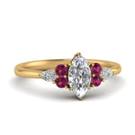 Load image into Gallery viewer, pear-accented-marquise-cut-diamond-ring-with-pink-sapphire-in-FD9289MQRGSADRPIANGLE3-NL-YG
