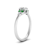 Load image into Gallery viewer, pear-accented-oval-shaped-diamond-ring-with-emerald-in-FD9289OVRGEMGRANGLE3-NL-WG
