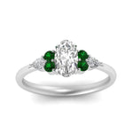 Load image into Gallery viewer, pear-accented-oval-shaped-diamond-ring-with-emerald-in-FD9289OVRGEMGRANGLE3-NL-WG
