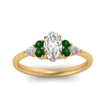 Load image into Gallery viewer, pear-accented-oval-shaped-diamond-ring-with-emerald-in-FD9289OVRGEMGRANGLE3-NL-YG

