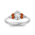 Load image into Gallery viewer, pear-accented-oval-shaped-diamond-ring-with-orange-sapphire-in-FD9289OVRGSAORANGLE3-NL-WG
