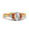 Load image into Gallery viewer, pear-accented-oval-shaped-diamond-ring-with-orange-sapphire-in-FD9289OVRGSAORANGLE3-NL-YG