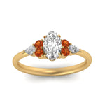 Load image into Gallery viewer, pear-accented-oval-shaped-diamond-ring-with-orange-sapphire-in-FD9289OVRGSAORANGLE3-NL-YG
