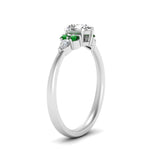Load image into Gallery viewer, pear-accented-pear-shaped-diamond-ring-with-emerald-in-FD9289PERGEMGRANGLE3-NL-WG
