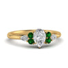 Load image into Gallery viewer, pear-accented-pear-shaped-diamond-ring-with-emerald-in-FD9289PERGEMGRANGLE3-NL-YG