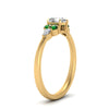Load image into Gallery viewer, pear-accented-pear-shaped-diamond-ring-with-emerald-in-FD9289PERGEMGRANGLE3-NL-YG