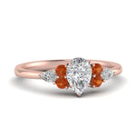 Load image into Gallery viewer, pear-accented-pear-shaped-diamond-ring-with-orange-sapphire-in-FD9289PERGSAORANGLE3-NL-RG

