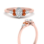 Load image into Gallery viewer, pear-accented-pear-shaped-diamond-ring-with-orange-sapphire-in-FD9289PERGSAORANGLE3-NL-RG
