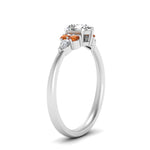 Load image into Gallery viewer, pear-accented-pear-shaped-diamond-ring-with-orange-sapphire-in-FD9289PERGSAORANGLE3-NL-WG
