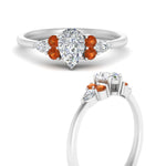 Load image into Gallery viewer, pear-accented-pear-shaped-diamond-ring-with-orange-sapphire-in-FD9289PERGSAORANGLE3-NL-WG
