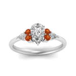 Load image into Gallery viewer, pear-accented-pear-shaped-diamond-ring-with-orange-sapphire-in-FD9289PERGSAORANGLE3-NL-WG
