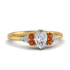 Load image into Gallery viewer, pear-accented-pear-shaped-diamond-ring-with-orange-sapphire-in-FD9289PERGSAORANGLE3-NL-YG