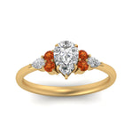 Load image into Gallery viewer, pear-accented-pear-shaped-diamond-ring-with-orange-sapphire-in-FD9289PERGSAORANGLE3-NL-YG
