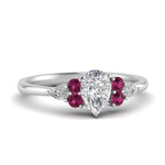 Load image into Gallery viewer, pear-accented-pear-shaped-diamond-ring-with-pink-sapphire-in-FD9289PERGSADRPIANGLE3-NL-WG
