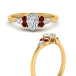 Load image into Gallery viewer, pear-accented-pear-shaped-diamond-ring-with-ruby-in-FD9289PERGRUDRANGLE3-NL-YG
