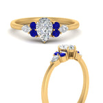Load image into Gallery viewer, pear-accented-pear-shaped-diamond-ring-with-sapphire-in-FD9289PERGSABLANGLE3-NL-YG
