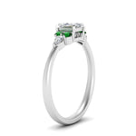 Load image into Gallery viewer, pear-accented-princess-cut-diamond-ring-with-emerald-in-FD9289PRRGEMGRANGLE3-NL-WG
