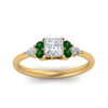 Load image into Gallery viewer, pear-accented-princess-cut-diamond-ring-with-emerald-in-FD9289PRRGEMGRANGLE3-NL-YG