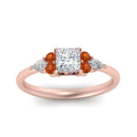 Load image into Gallery viewer, pear-accented-princess-cut-diamond-ring-with-orange-sapphire-in-FD9289PRRGSAORANGLE3-NL-RG
