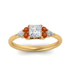 Load image into Gallery viewer, pear-accented-princess-cut-diamond-ring-with-orange-sapphire-in-FD9289PRRGSAORANGLE3-NL-YG