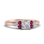 Load image into Gallery viewer, pear-accented-princess-cut-diamond-ring-with-pink-sapphire-in-FD9289PRRGSADRPIANGLE3-NL-RG
