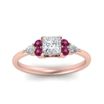 Load image into Gallery viewer, pear-accented-princess-cut-diamond-ring-with-pink-sapphire-in-FD9289PRRGSADRPIANGLE3-NL-RG
