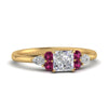 Load image into Gallery viewer, pear-accented-princess-cut-diamond-ring-with-pink-sapphire-in-FD9289PRRGSADRPIANGLE3-NL-YG