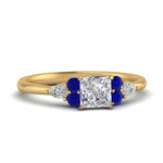 Load image into Gallery viewer, pear-accented-princess-cut-diamond-ring-with-sapphire-in-FD9289PRRGSABLANGLE3-NL-YG
