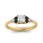 Load image into Gallery viewer, pear-accented-princess-cut-diamond-ring-with-black-diamond-in-FD9289PRRGBLACKANGLE3-NL-YG
