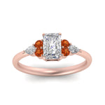 Load image into Gallery viewer, pear-accented-radiant-cut-diamond-ring-with-orange-sapphire-in-FD9289RARGSAORANGLE3-NL-RG
