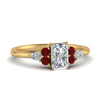 Load image into Gallery viewer, pear-accented-radiant-cut-diamond-ring-with-ruby-in-FD9289RARGRUDRANGLE3-NL-YG