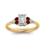 Load image into Gallery viewer, pear-accented-radiant-cut-diamond-ring-with-ruby-in-FD9289RARGRUDRANGLE3-NL-YG
