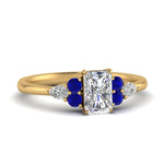 Load image into Gallery viewer, pear-accented-radiant-cut-diamond-ring-with-sapphire-in-FD9289RARGSABLANGLE3-NL-YG
