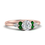Load image into Gallery viewer, pear-accented-round-cut-diamond-ring-with-emerald-in-FD9289RORGEMGRANGLE3-NL-RG
