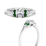 Load image into Gallery viewer, pear-accented-round-cut-diamond-ring-with-emerald-in-FD9289RORGEMGRANGLE3-NL-WG
