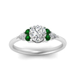 Load image into Gallery viewer, pear-accented-round-cut-diamond-ring-with-emerald-in-FD9289RORGEMGRANGLE3-NL-WG
