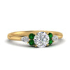 Load image into Gallery viewer, pear-accented-round-cut-diamond-ring-with-emerald-in-FD9289RORGEMGRANGLE3-NL-YG