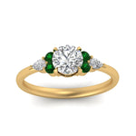 Load image into Gallery viewer, pear-accented-round-cut-diamond-ring-with-emerald-in-FD9289RORGEMGRANGLE3-NL-YG
