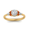 Load image into Gallery viewer, pear-accented-round-cut-diamond-ring-with-orange-sapphire-in-FD9289RORGSAORANGLE3-NL-YG