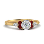 Load image into Gallery viewer, pear-accented-round-cut-diamond-ring-with-ruby-in-FD9289RORGRUDRANGLE3-NL-YG

